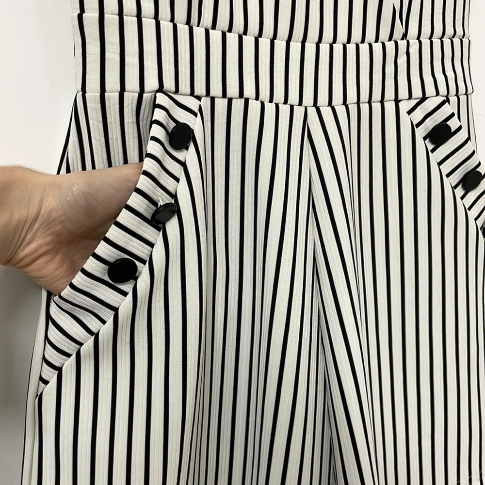 Black and White Stripe Playsuit - Picture 2 of 5